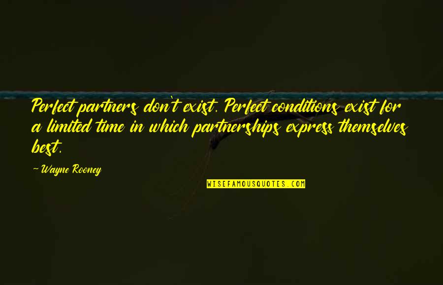 Perfect In Quotes By Wayne Rooney: Perfect partners don't exist. Perfect conditions exist for