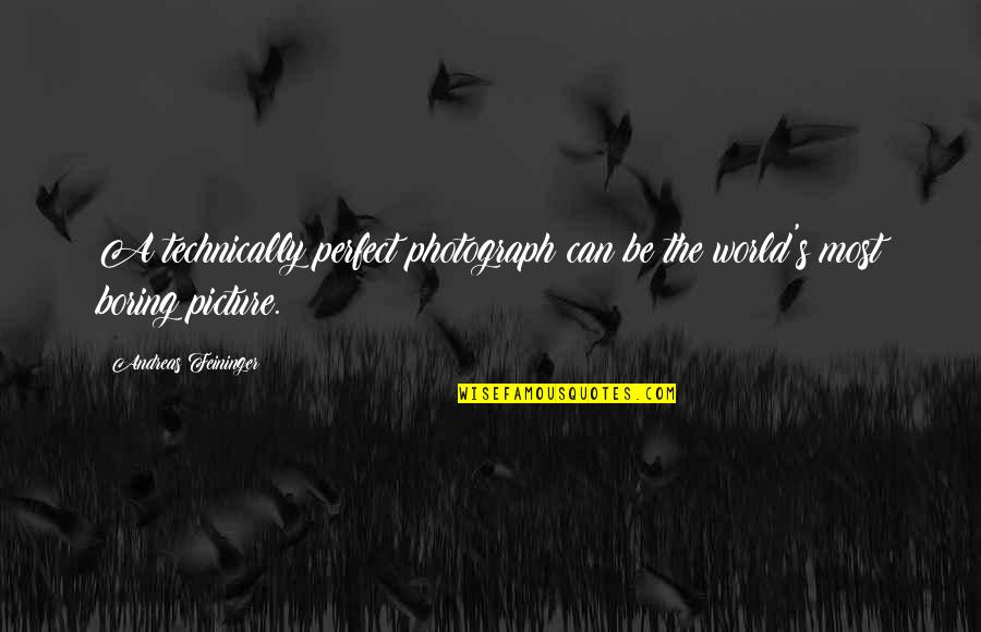 Perfect Is Boring Quotes By Andreas Feininger: A technically perfect photograph can be the world's