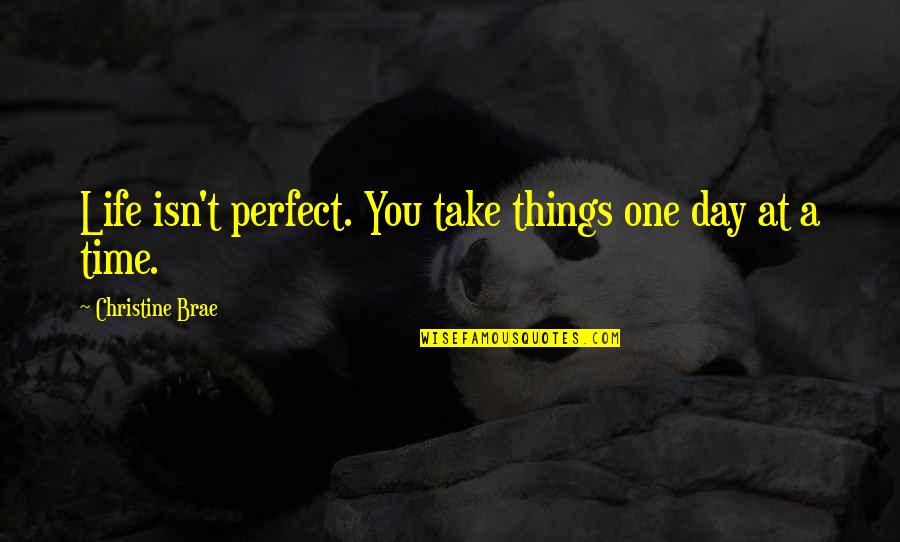 Perfect One Quotes By Christine Brae: Life isn't perfect. You take things one day