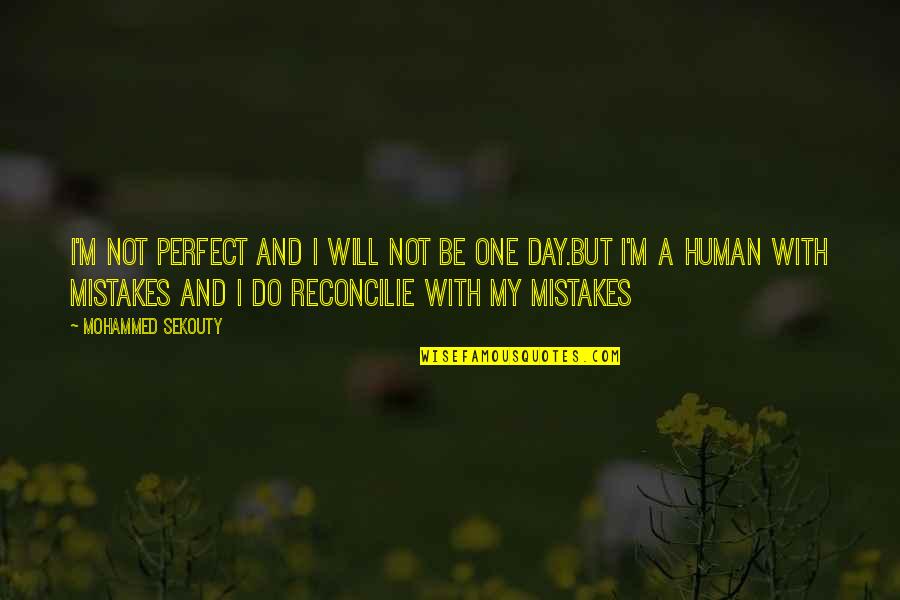 Perfect One Quotes By Mohammed Sekouty: I'm not perfect and I will not be