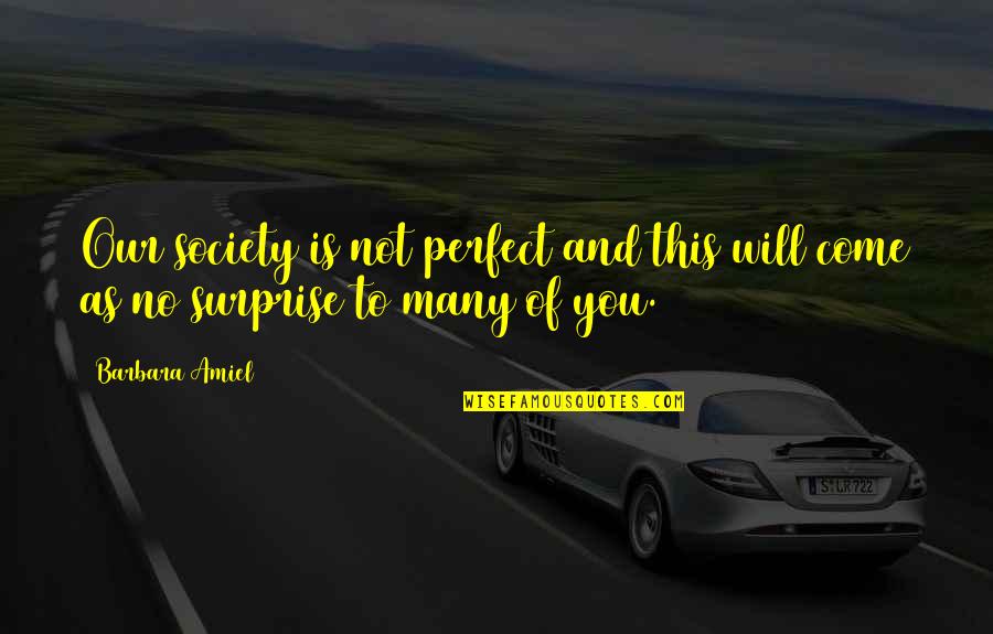 Perfect Society Quotes By Barbara Amiel: Our society is not perfect and this will