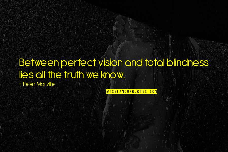 Perfect Truth Quotes By Peter Morville: Between perfect vision and total blindness lies all