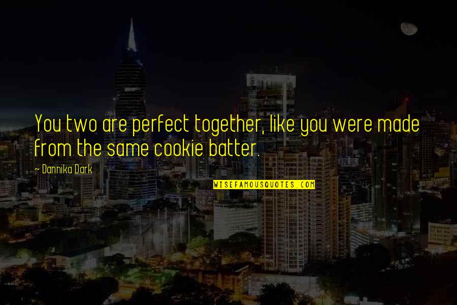 Perfect Two Quotes By Dannika Dark: You two are perfect together, like you were