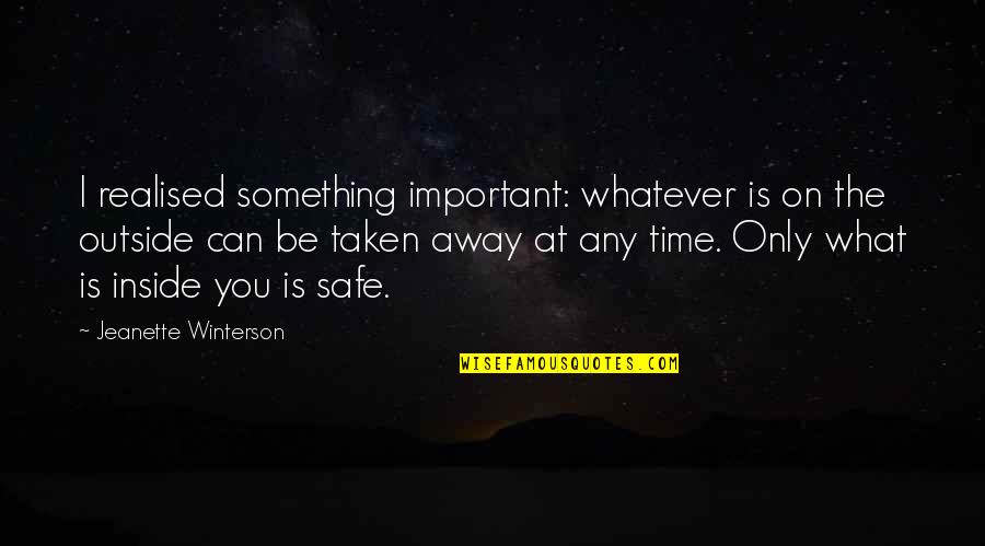 Perfectamente Translation Quotes By Jeanette Winterson: I realised something important: whatever is on the Perfectamente Translation Quotes By Jeanette Winterson: I realised something important: whatever is on the