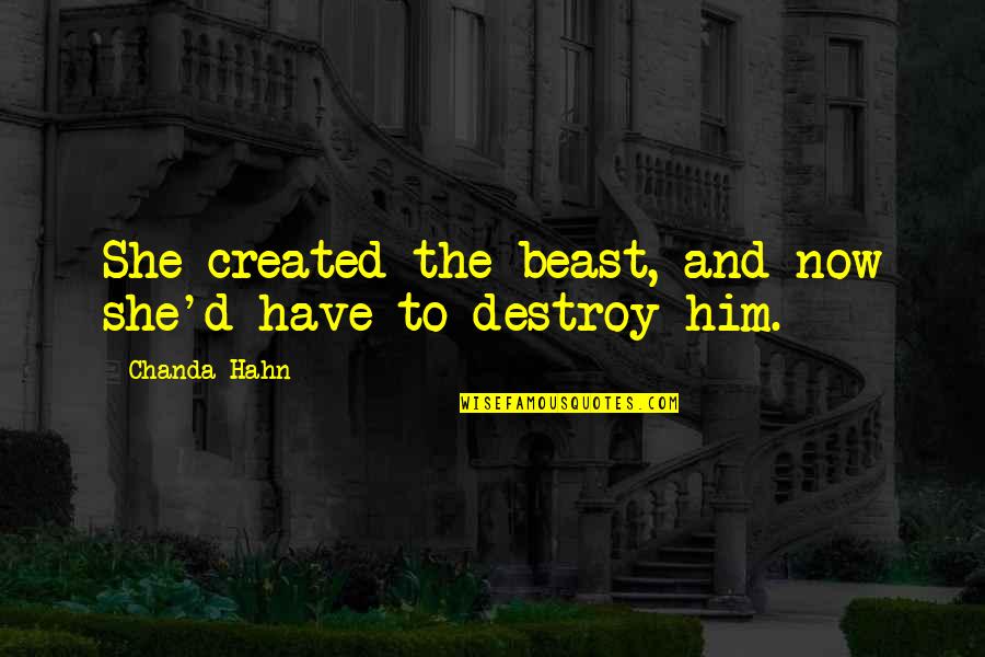 Perfected Super Quotes By Chanda Hahn: She created the beast, and now she'd have
