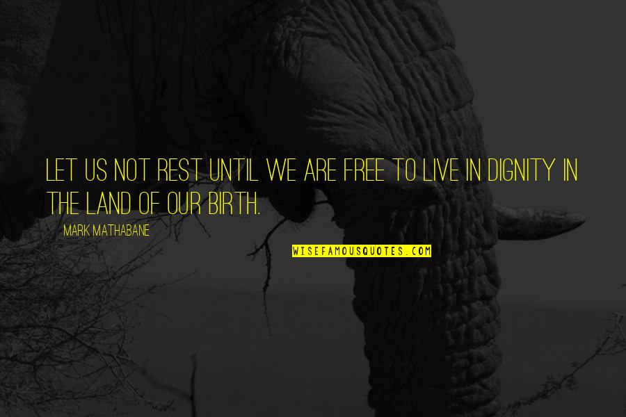 Perfectio Quotes By Mark Mathabane: Let us not rest until we are free