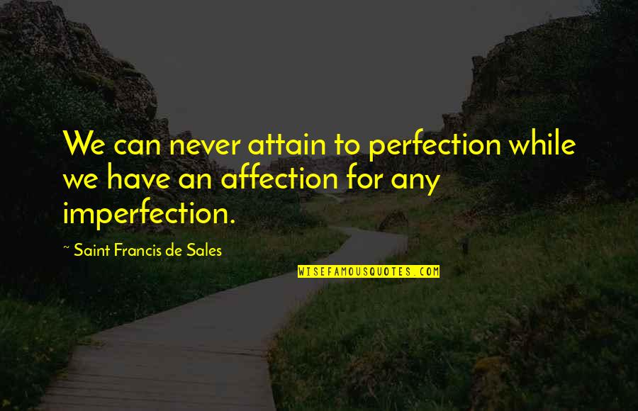 Perfection And Imperfection Quotes By Saint Francis De Sales: We can never attain to perfection while we