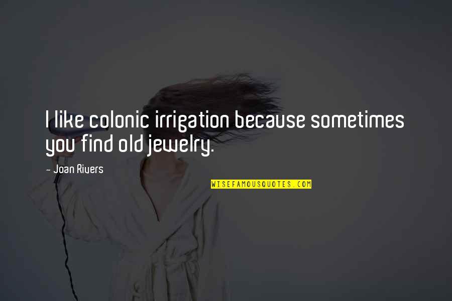 Perfection And Success Quotes By Joan Rivers: I like colonic irrigation because sometimes you find