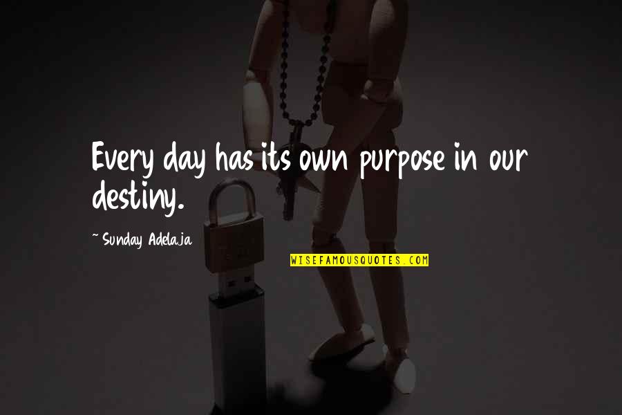 Perfection Paralysis Quotes By Sunday Adelaja: Every day has its own purpose in our Perfection Paralysis Quotes By Sunday Adelaja: Every day has its own purpose in our