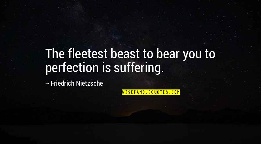 Perfection Quotes By Friedrich Nietzsche: The fleetest beast to bear you to perfection