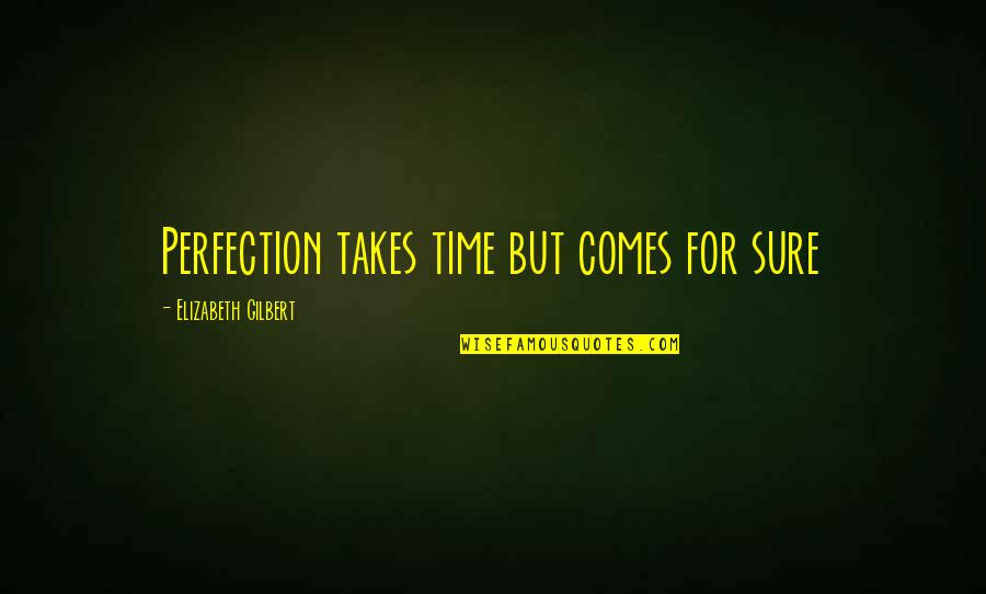 Perfection Takes Time Quotes By Elizabeth Gilbert: Perfection takes time but comes for sure