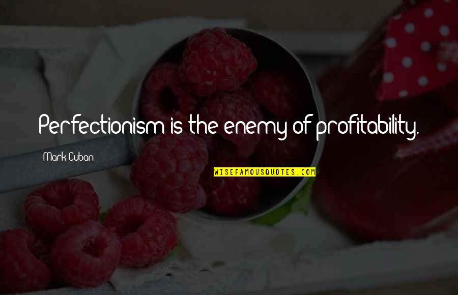 Perfectionism Quotes By Mark Cuban: Perfectionism is the enemy of profitability.