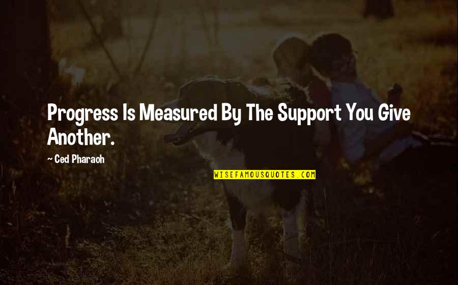 Perfiline Quotes By Ced Pharaoh: Progress Is Measured By The Support You Give