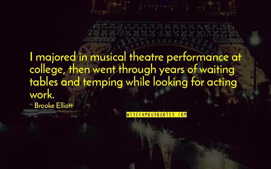 Performance At Work Quotes By Brooke Elliott: I majored in musical theatre performance at college,