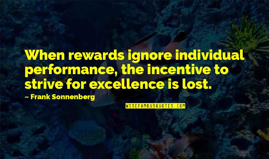 Performance Management Quotes By Frank Sonnenberg: When rewards ignore individual performance, the incentive to