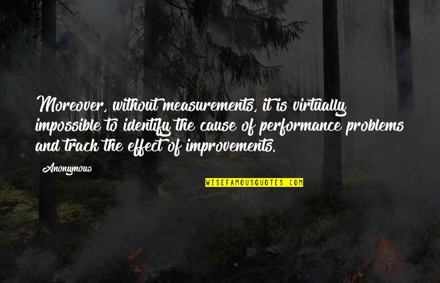 Performance Measurements Quotes By Anonymous: Moreover, without measurements, it is virtually impossible to