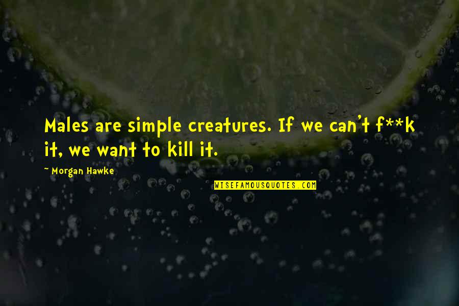 Performansi Quotes By Morgan Hawke: Males are simple creatures. If we can't f**k