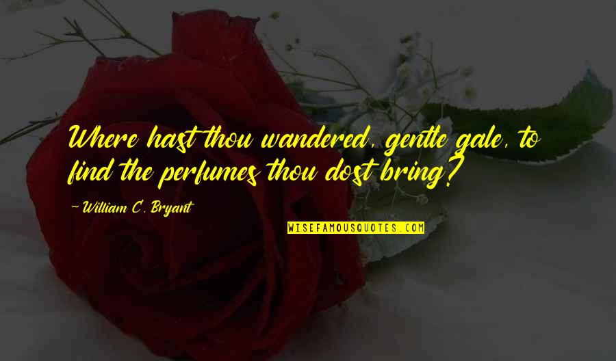 Perfumes Quotes By William C. Bryant: Where hast thou wandered, gentle gale, to find Perfumes Quotes By William C. Bryant: Where hast thou wandered, gentle gale, to find