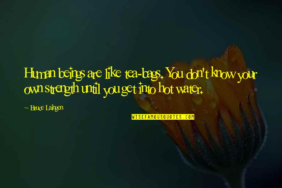 Perfuming Brush Quotes By Bruce Laingen: Human beings are like tea-bags. You don't know Perfuming Brush Quotes By Bruce Laingen: Human beings are like tea-bags. You don't know