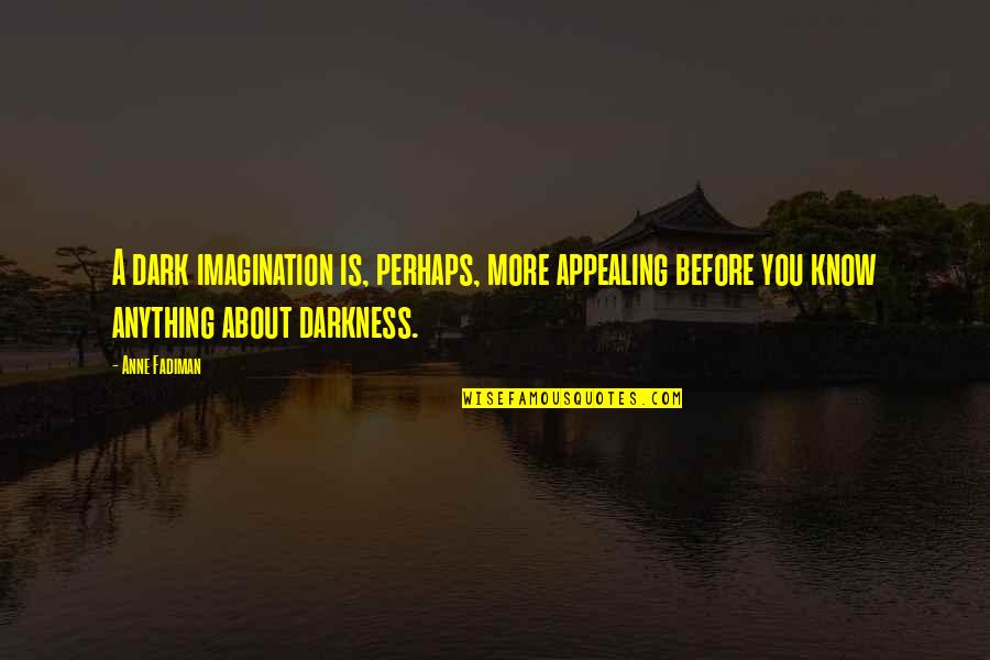 Perhaps You Quotes By Anne Fadiman: A dark imagination is, perhaps, more appealing before