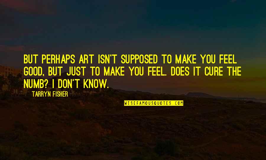 Perhaps You Quotes By Tarryn Fisher: But perhaps art isn't supposed to make you