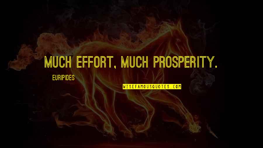 Peri Cintaku Quotes By Euripides: Much effort, much prosperity.