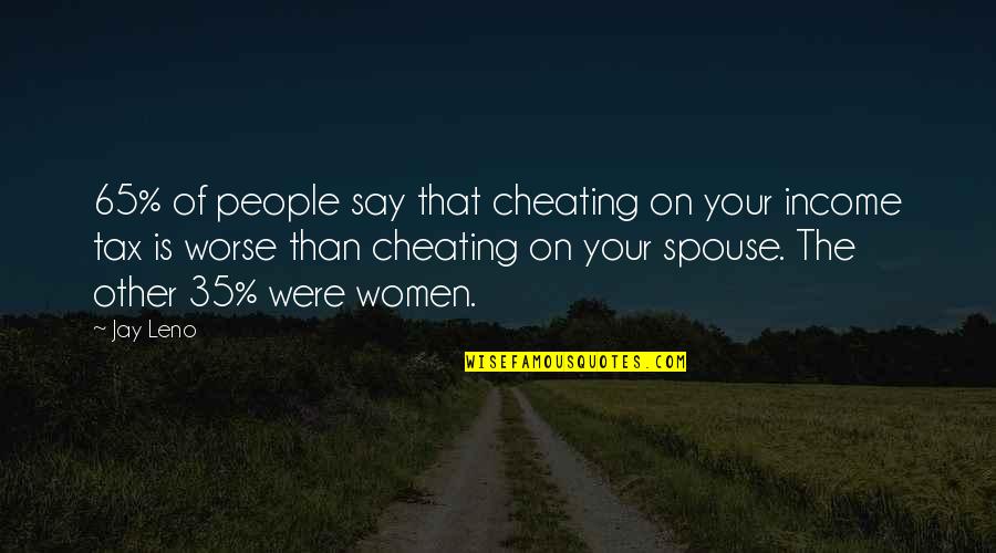 Periklis Kondilatos Quotes By Jay Leno: 65% of people say that cheating on your Periklis Kondilatos Quotes By Jay Leno: 65% of people say that cheating on your