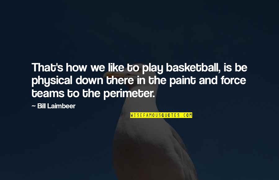 Perimeter Quotes By Bill Laimbeer: That's how we like to play basketball, is