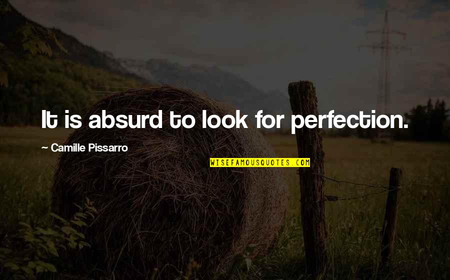 Peripateticism Quotes By Camille Pissarro: It is absurd to look for perfection.