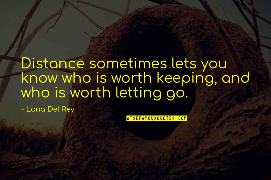 Peripeteia And Anagnorisis Quotes By Lana Del Rey: Distance sometimes lets you know who is worth
