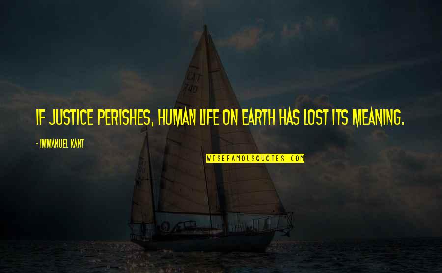 Perishes Quotes By Immanuel Kant: If justice perishes, human life on Earth has