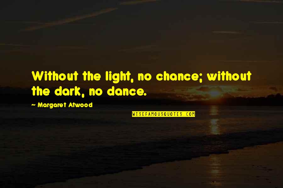 Perjuries In A Sentence Quotes By Margaret Atwood: Without the light, no chance; without the dark,