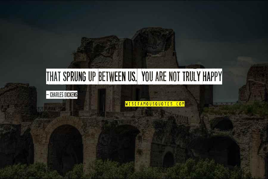 Perjurious Intent Quotes By Charles Dickens: That sprung up between us. You are not Perjurious Intent Quotes By Charles Dickens: That sprung up between us. You are not