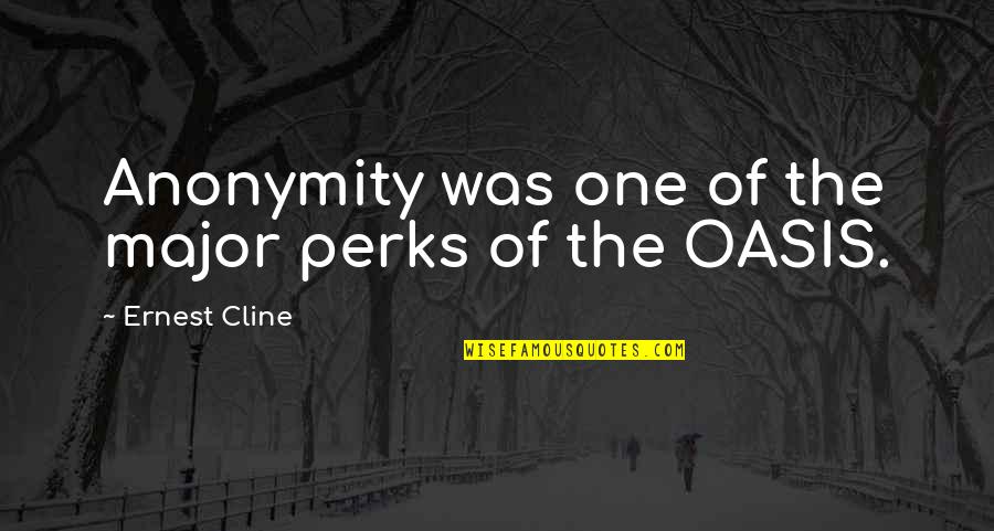 Perks Quotes By Ernest Cline: Anonymity was one of the major perks of