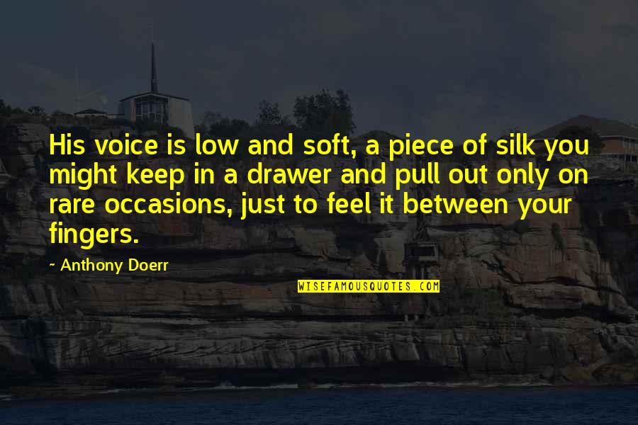 Perl Split Comma Delimited Quotes By Anthony Doerr: His voice is low and soft, a piece