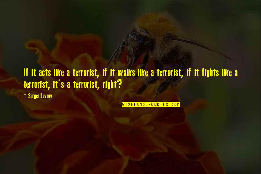 Perlina Coles Quotes By Sergei Lavrov: If it acts like a terrorist, if it Perlina Coles Quotes By Sergei Lavrov: If it acts like a terrorist, if it