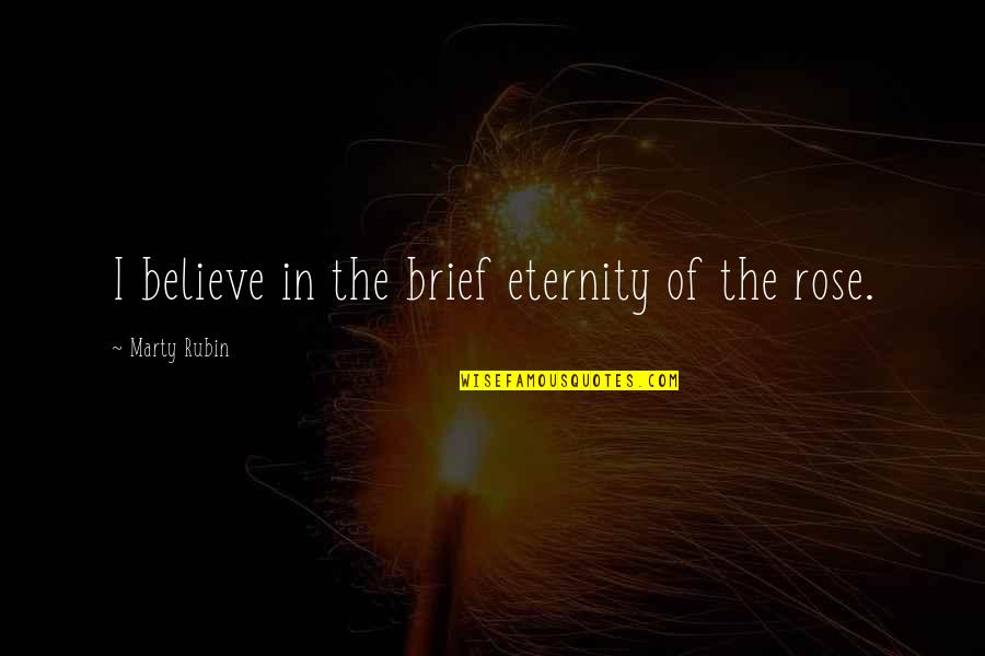 Permanence Quotes By Marty Rubin: I believe in the brief eternity of the