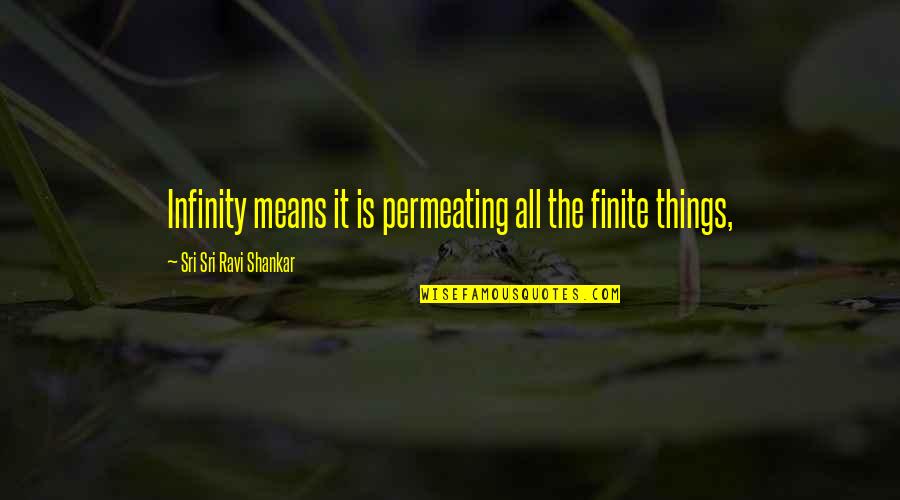 Permeating Quotes By Sri Sri Ravi Shankar: Infinity means it is permeating all the finite