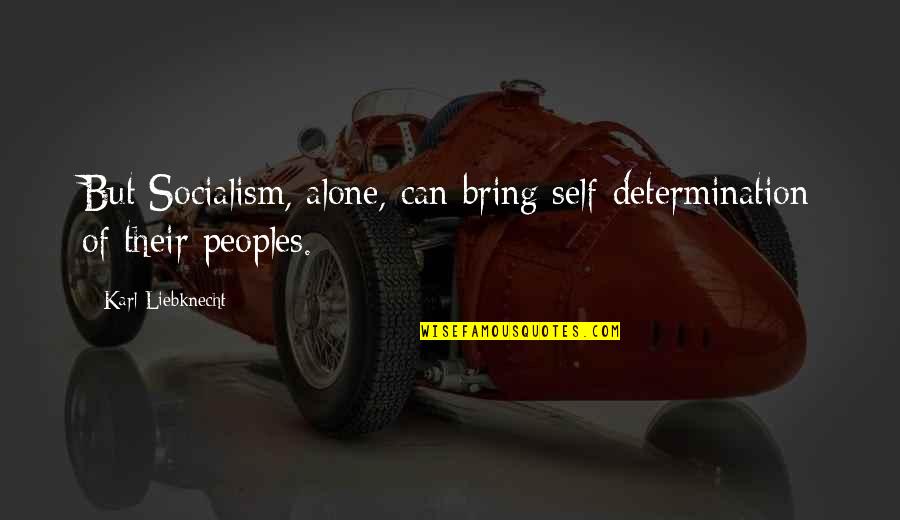 Permering Quotes By Karl Liebknecht: But Socialism, alone, can bring self-determination of their