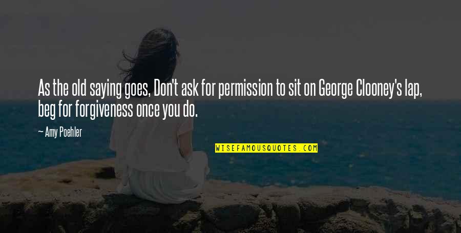 Permission Forgiveness Quotes By Amy Poehler: As the old saying goes, Don't ask for