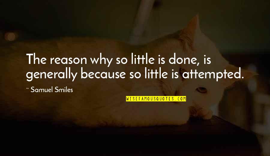 Permiten Establecer Quotes By Samuel Smiles: The reason why so little is done, is