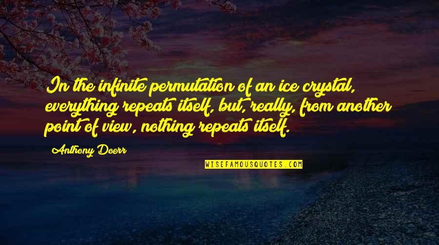 Permutation Quotes By Anthony Doerr: In the infinite permutation of an ice crystal,