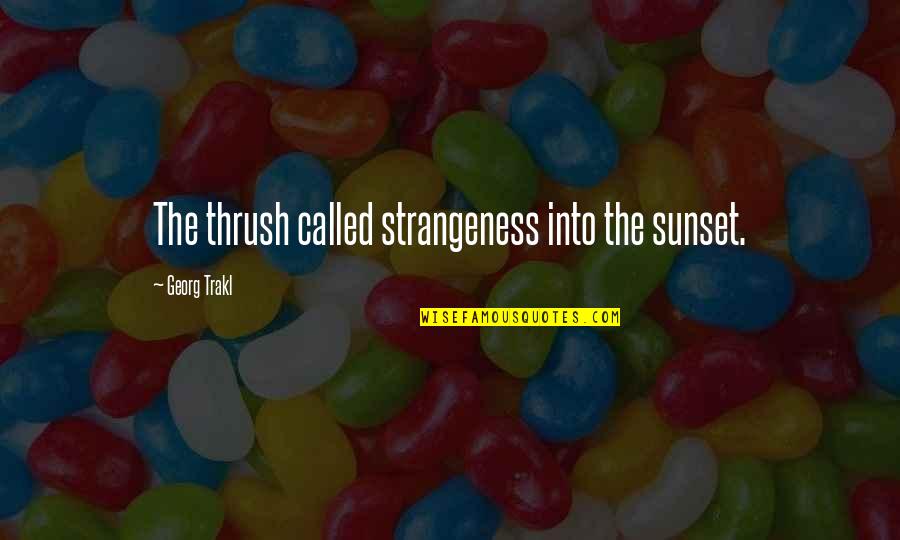 Perniles Del Quotes By Georg Trakl: The thrush called strangeness into the sunset. Perniles Del Quotes By Georg Trakl: The thrush called strangeness into the sunset.