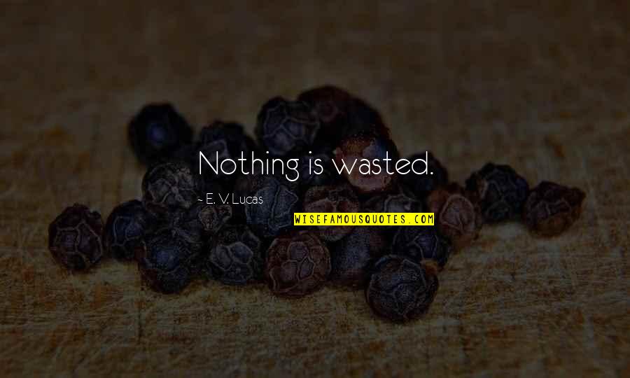Perpendicularly Quotes By E. V. Lucas: Nothing is wasted. Perpendicularly Quotes By E. V. Lucas: Nothing is wasted.