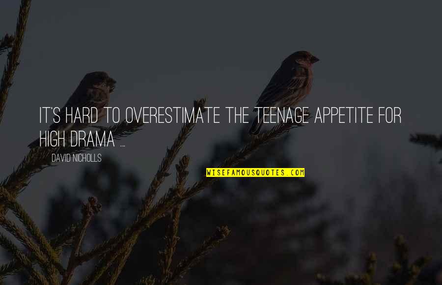Perpetue Quotes By David Nicholls: It's hard to overestimate the teenage appetite for