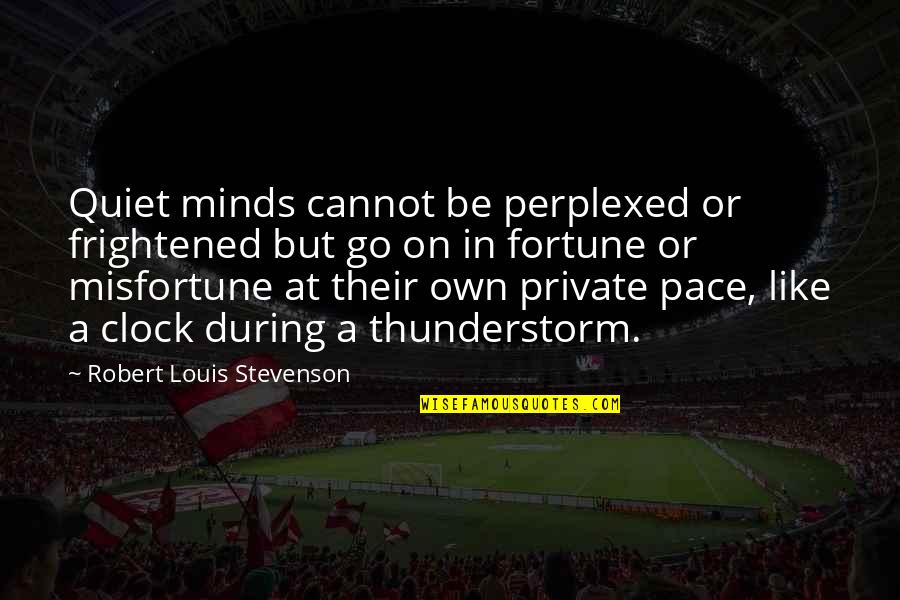 Perplexed Quotes By Robert Louis Stevenson: Quiet minds cannot be perplexed or frightened but