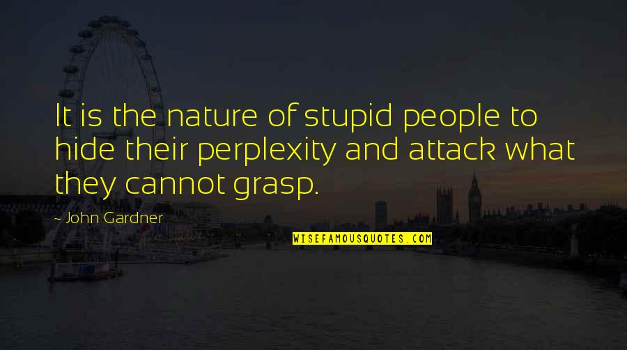 Perplexity Quotes By John Gardner: It is the nature of stupid people to