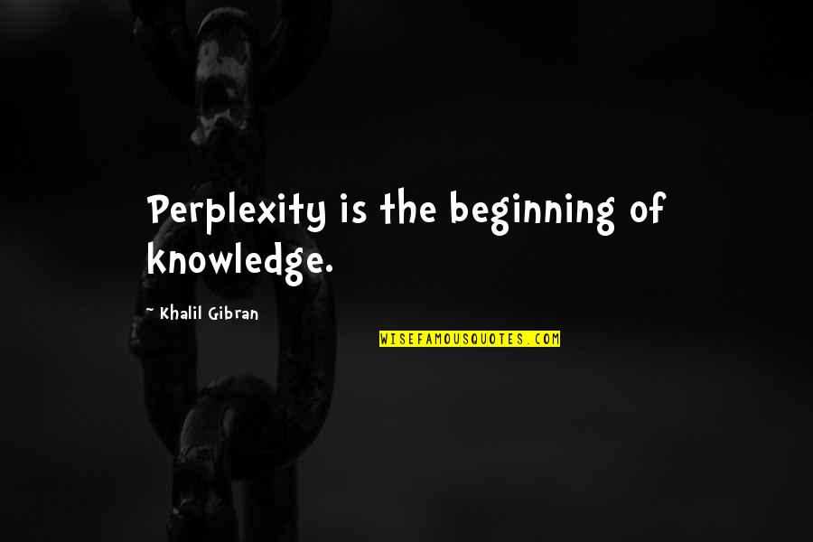 Perplexity Quotes By Khalil Gibran: Perplexity is the beginning of knowledge.