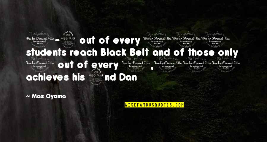 Perranarworthal Quotes By Mas Oyama: 1-2 out of every 100 students reach Black