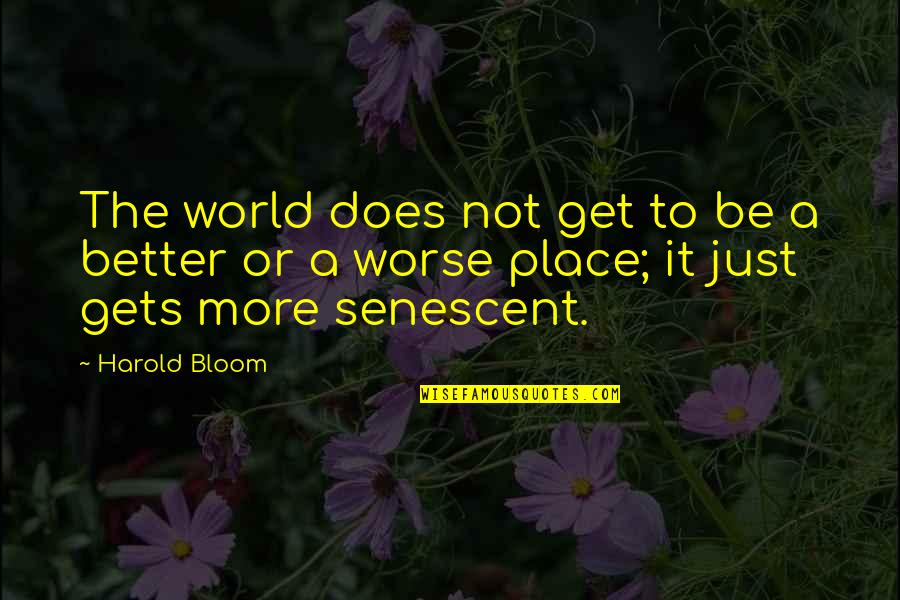 Perregaux Daniel Quotes By Harold Bloom: The world does not get to be a